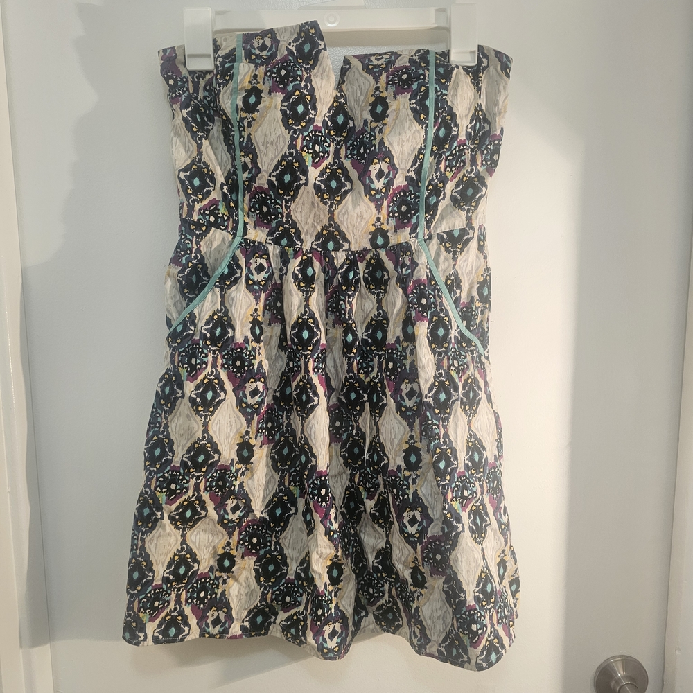 Strapless Geometric Print Dress Emmalee Medium.